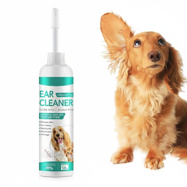 منظف اذن الكلاب والقطط حل لطيف لتنظيف الاذن للتحكم في الروائح والعناية بالاذن مناسب للجراء والكلاب يهدئ وينظف الاذنين