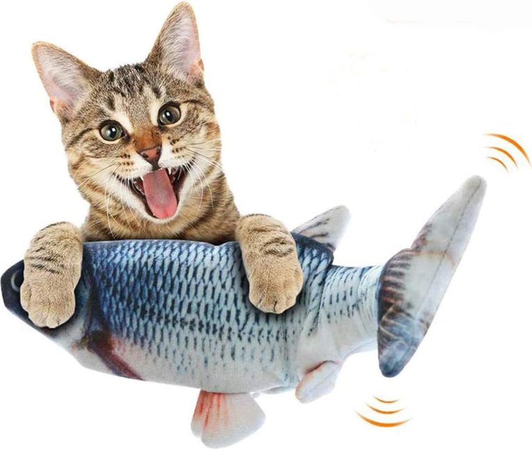 نايجان ميلوز لعبة سمكة القط الواقعية من القطيفة تحاكي الأسماك المتحركة ألعاب القط الكهربائية شحن USB ألعاب محاكاة محاكاة