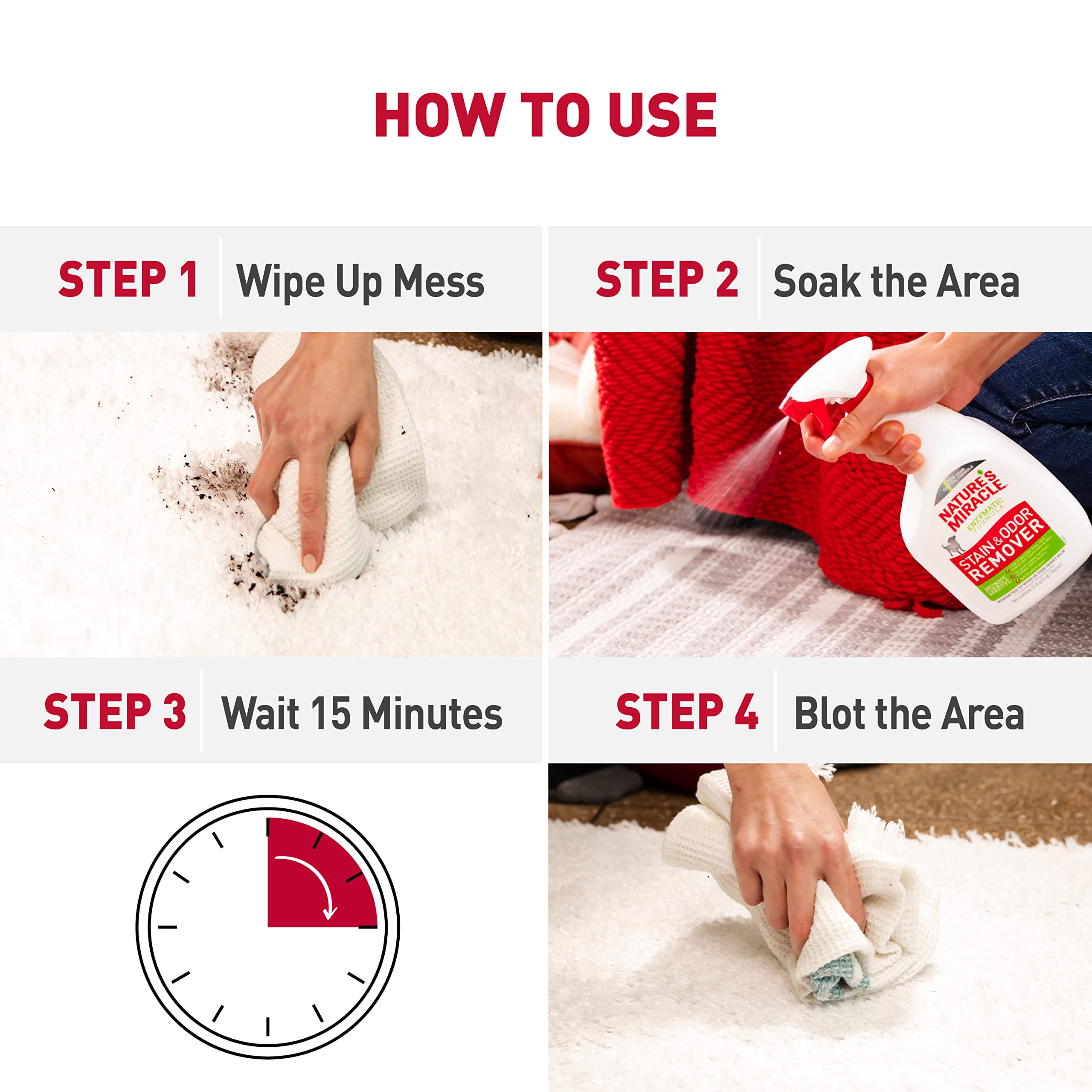 نيتشرز ميراكل بخاخ مزيل البقع والروائح الكريهة للقطط بتركيبة جديدة للتحكم في الرائحة سعة 32 اونصة