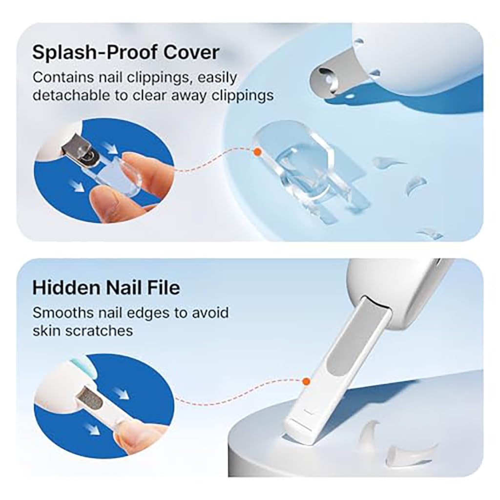 هاسثيب قصافة اظافر للقطط من بيت - اداة تشذيب لطيفة بفتحة دائرية مع تخزين للغبار | حجم قابل للتعديل ومبرد اظافر مخفي | اداة العناية بالحيوانات الاليفة للعناية الامنة والمحبة (ازرق) - اخضر فاتح