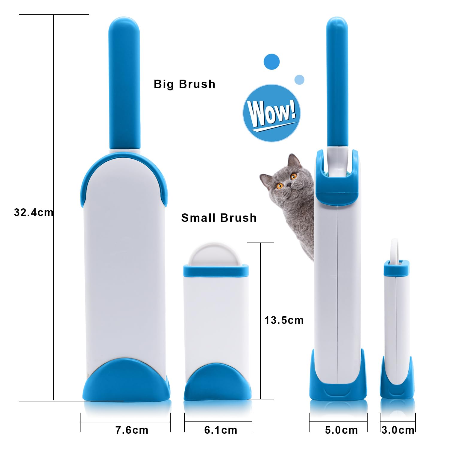 هالامودو فرشاة ازالة شعر الحيوانات الاليفة مع قاعدة ذاتية التنظيف، مزيل زغب قابل لاعادة الاستخدام للملابس، منظف فرو مزدوج الجوانب للكلاب والقطط