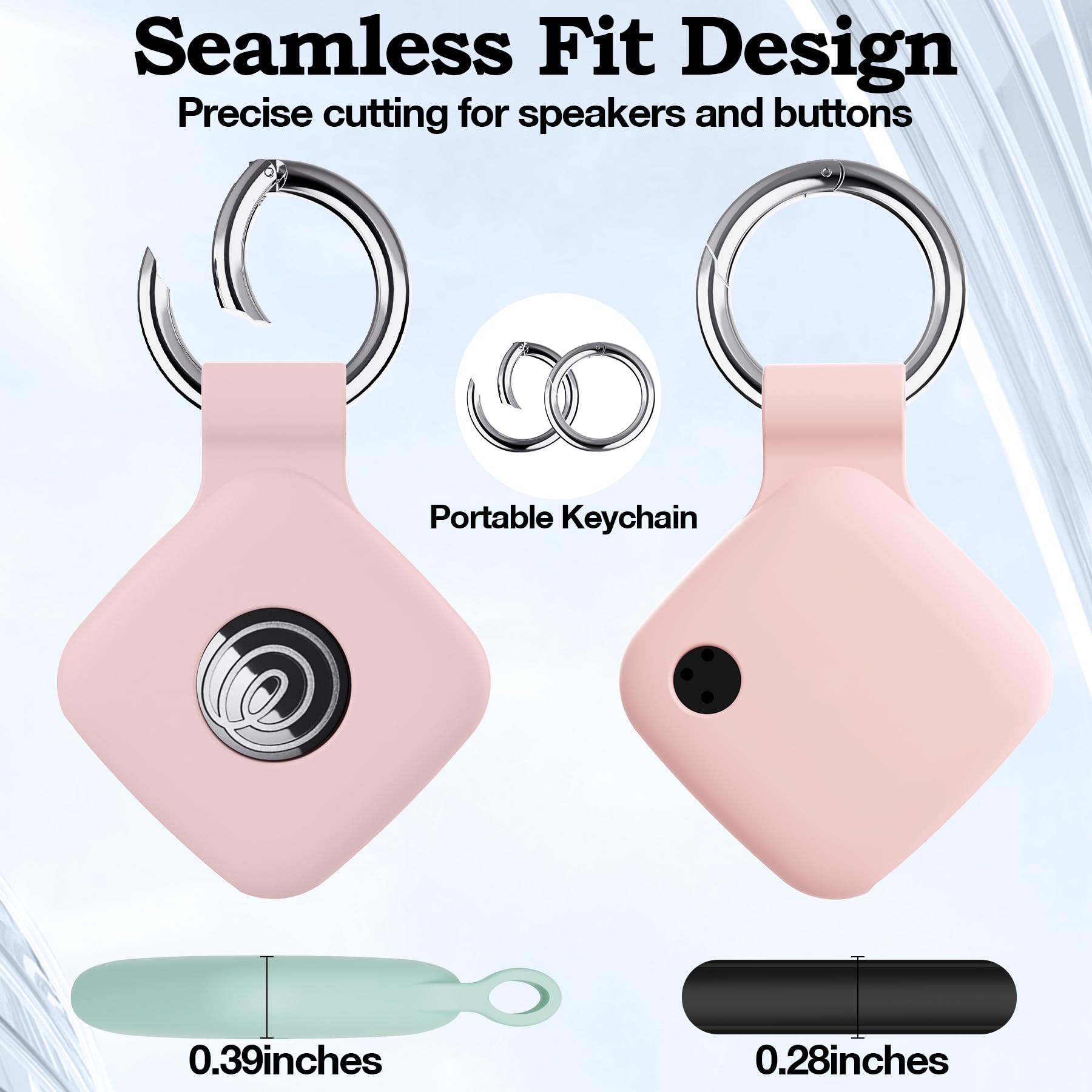 واي دبليو اكس تي دبليو [4 قطع] حافظة من السيليكون لحامل جهاز التتبع تايل ميت 2024 / ميت 2022 مع سلسلة مفاتيح، غطاء حماية امن وناعم مضاد للضياع للمفاتيح والحقائب وبطاقة طوق الكلاب والقطط (اسود + اسود +