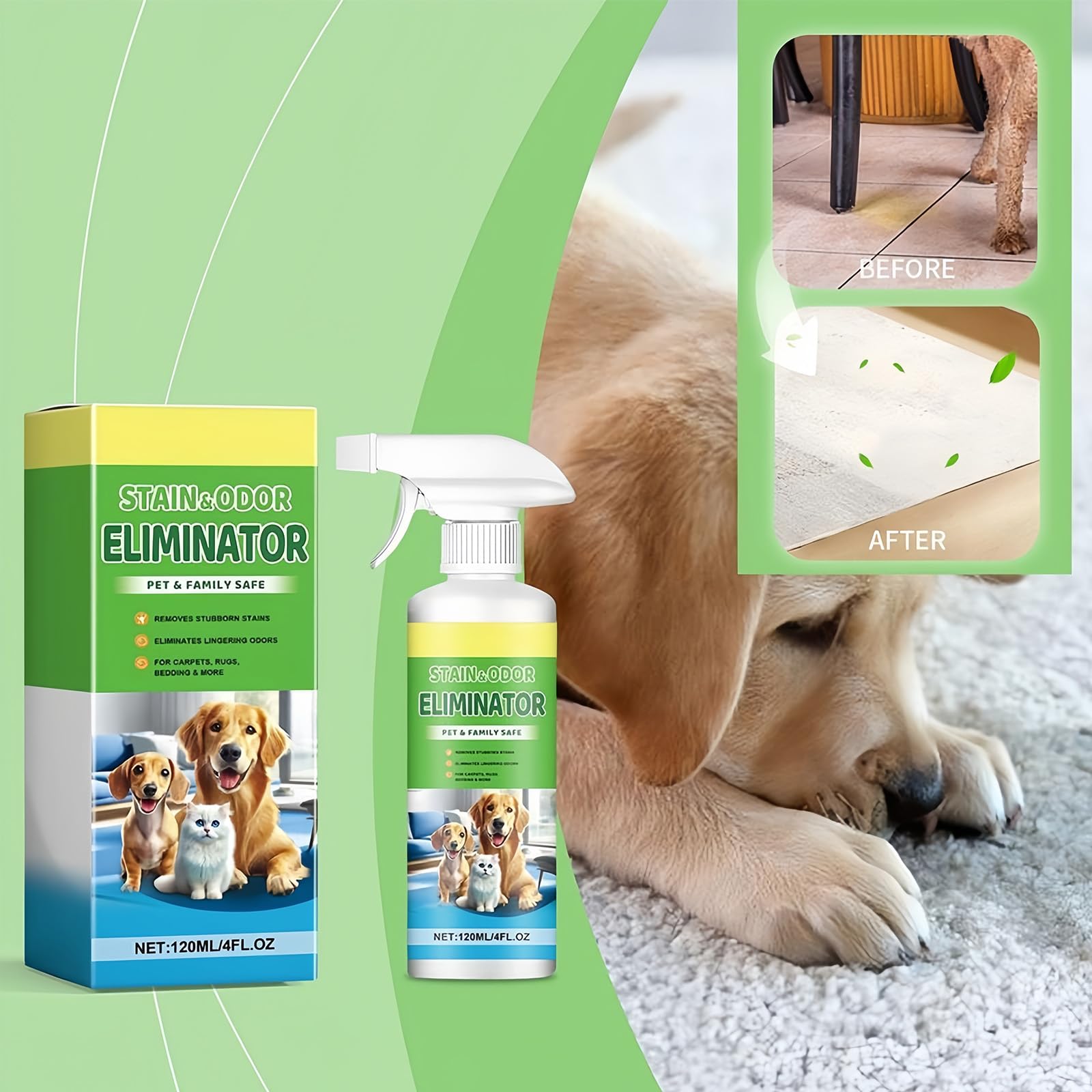 ويندالي بخاخ مزيل لرائحة الحيوانات الاليفة - تركيبة انزيمية ممتازة لازالة البقع والروائح الدائمة لبول الكلاب والقطط من السجاد والاثاث والارضيات، لطيف وآمن للحيوانات الاليفة