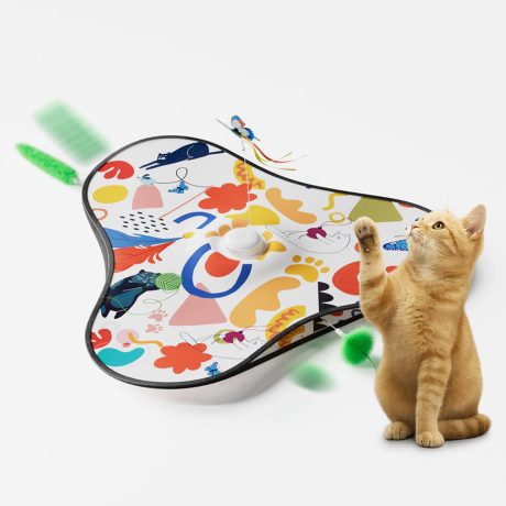 HSYDIY Indoor Cat Interactive Toys Simulated Hunting Rechargeable Interactive Cat Toys with Feather Accessories 360° Self-Rotating Rolling Ball Suitable for Energetic and Bored Cats
