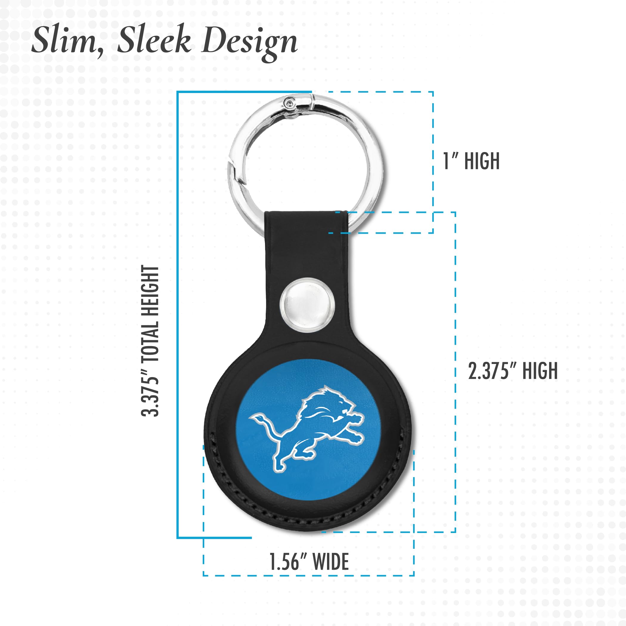 NFL Detroit Lions Keychain Apple AIR TAG Holder for Dogs & Cats, Case for Apple Airtag Tracker, GPS Dog Tracking Device Pendant Holder