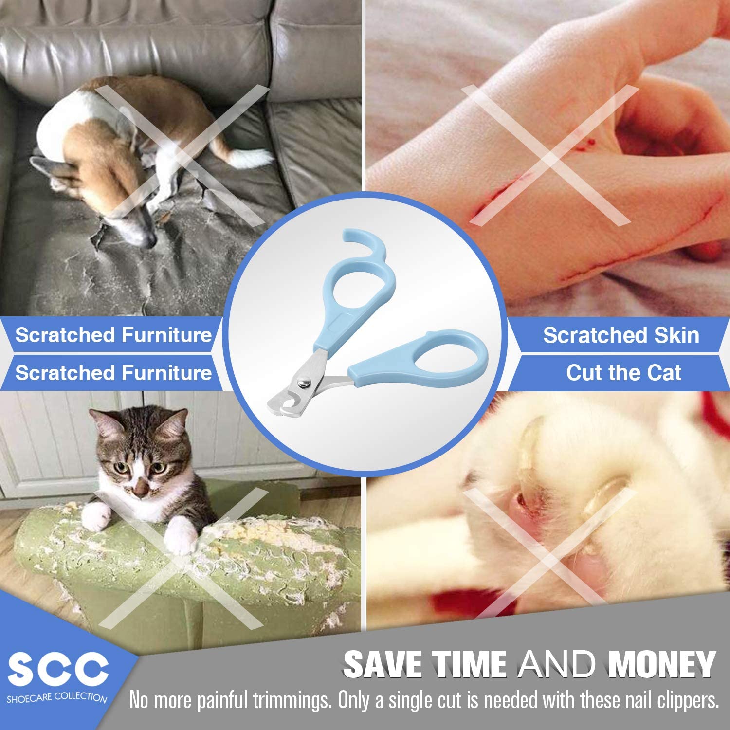 أداة قص أظافر القطط الاحترافية وتشذيب المخالب لأداة العناية المنزلية - آمنة وسهلة الاستخدام. أفضل مقص مخلب للحيوانات الأليفة للأرنب ، الجرو ، خنزير غينيا ، النمس ، الطيور ، الحيوانات الصغيرة - تصميم ل