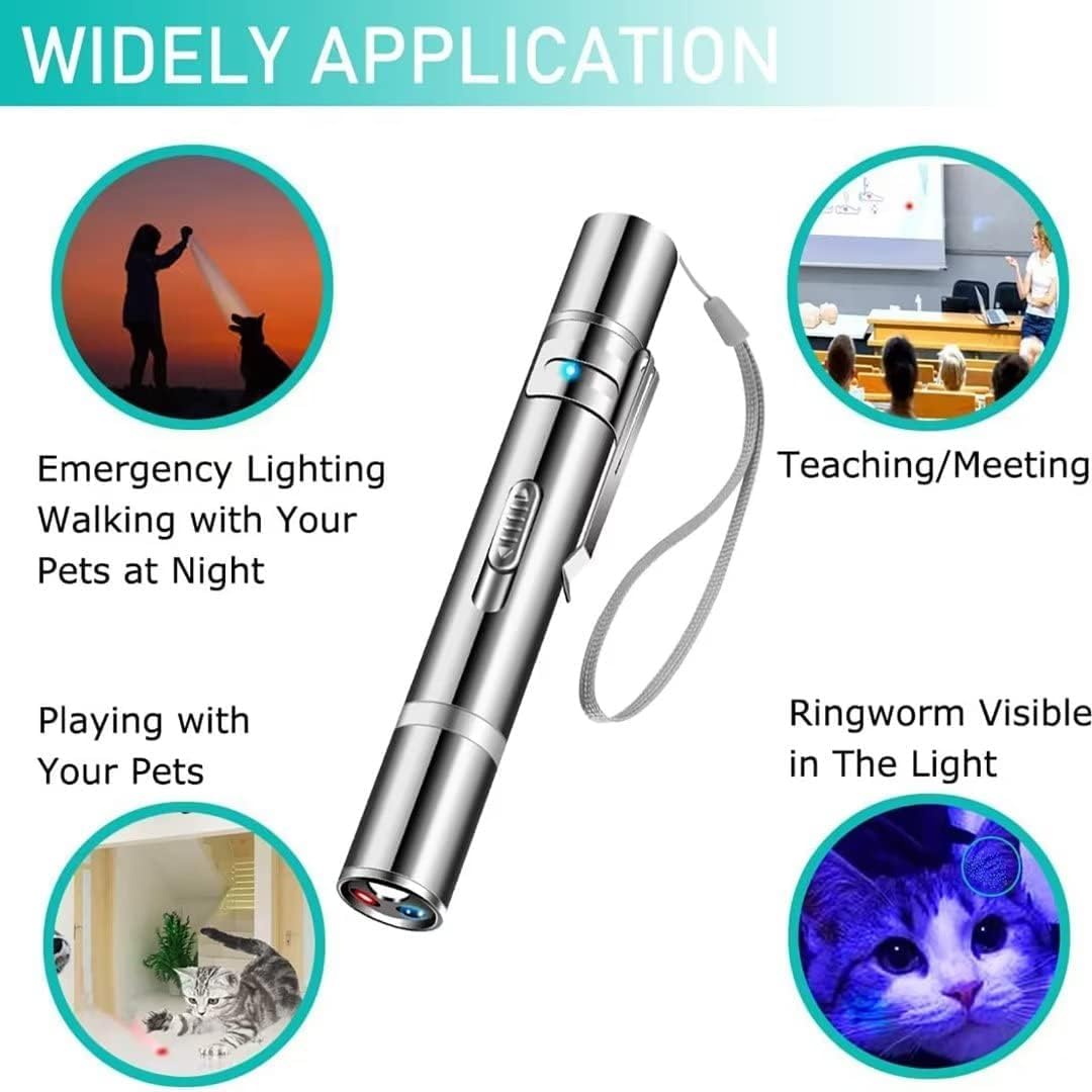 ألعاب القطط من مومو بير، مؤشر ليزر مع 5 أنماط قابلة للتعديل، ليزر شحن USB، لعبة تفاعلية طويلة المدى و3 أوضاع تدريب، لعبة ليزر للكلاب