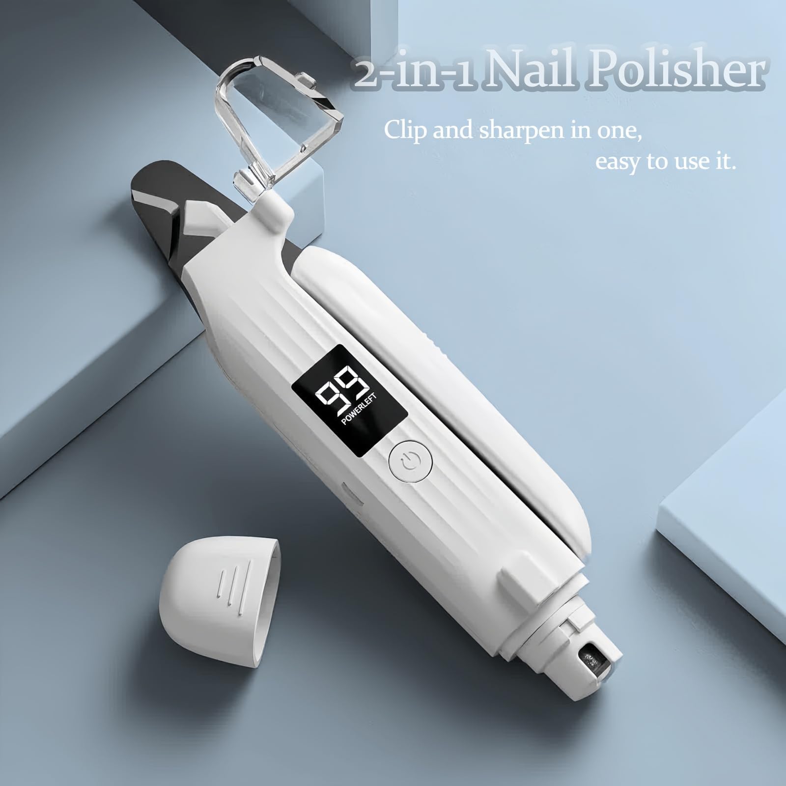 اداة تشذيب اظافر القطط والكلاب من كوفوز، مطحنة اظافر كهربائية للكلاب مع 2 مصباح LED، شنطة تخزين مقاومة للرذاذ، قصافة اظافر الحيوانات الاليفة هادئة للعناية بالكلاب والقطط