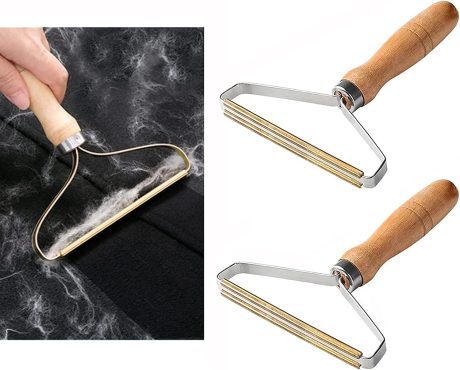 ادوات ازالة الوبر من قطعتين، مزيل شعر القطط والكلاب المحمول، مزيل وبر القماش القابل لاعادة الاستخدام، مناسب للسجاد، الاسرة، الكنبات القماشية، الملابس، والاثاث، اداة ازالة الشعر الاحترافية