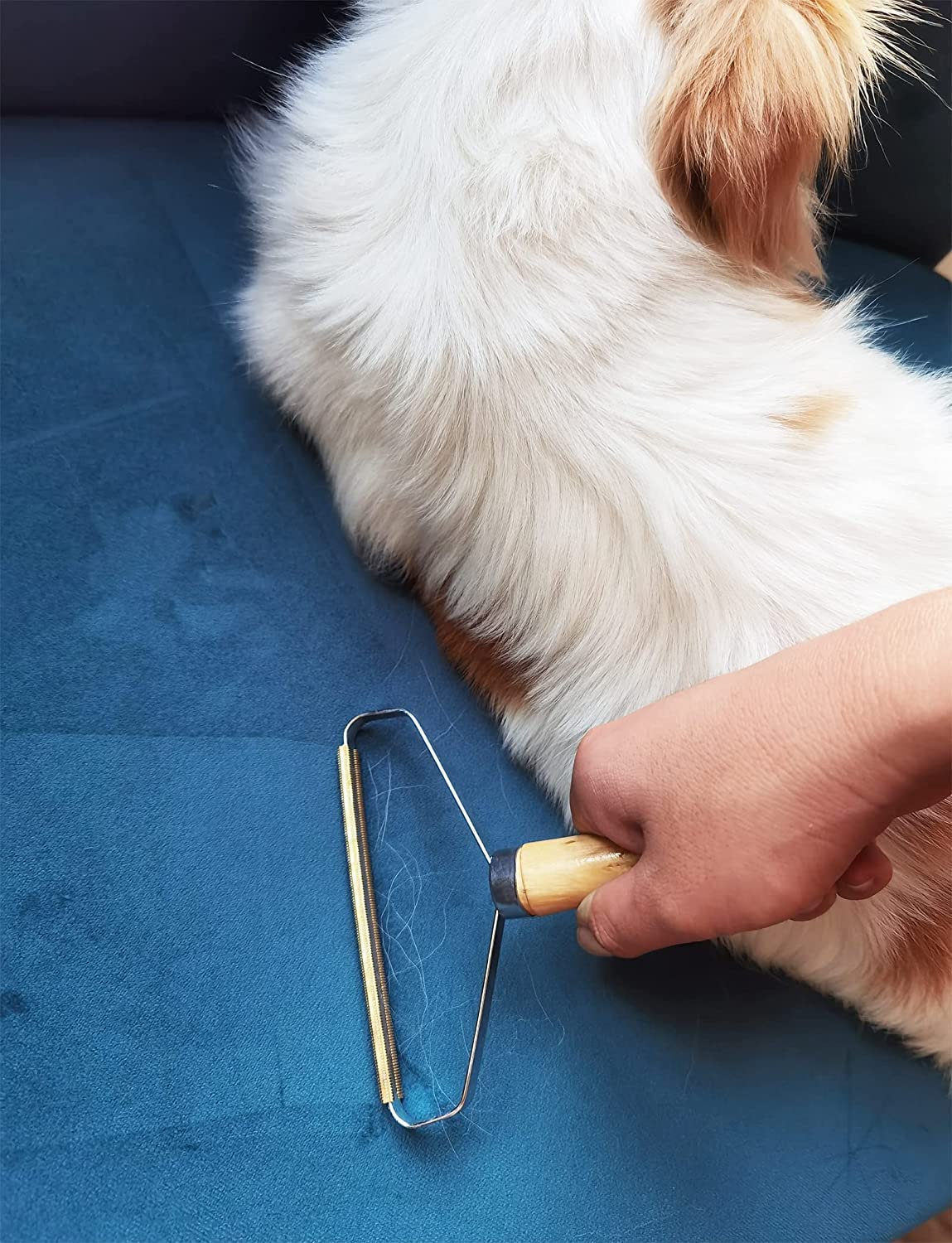 ادوات ازالة الوبر من قطعتين، مزيل شعر القطط والكلاب المحمول، مزيل وبر القماش القابل لاعادة الاستخدام، مناسب للسجاد، الاسرة، الكنبات القماشية، الملابس، والاثاث، اداة ازالة الشعر الاحترافية