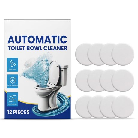 اقراص تنظيف المرحاض شديدة التحمل من يلا جوي، 12 قطعة - تنظيف عميق للرواسب الكلسية، مزيل بقع البول والصدا، وعاء مرحاض بدون كشط ومزيل للروائح، لتنظيف المنزل