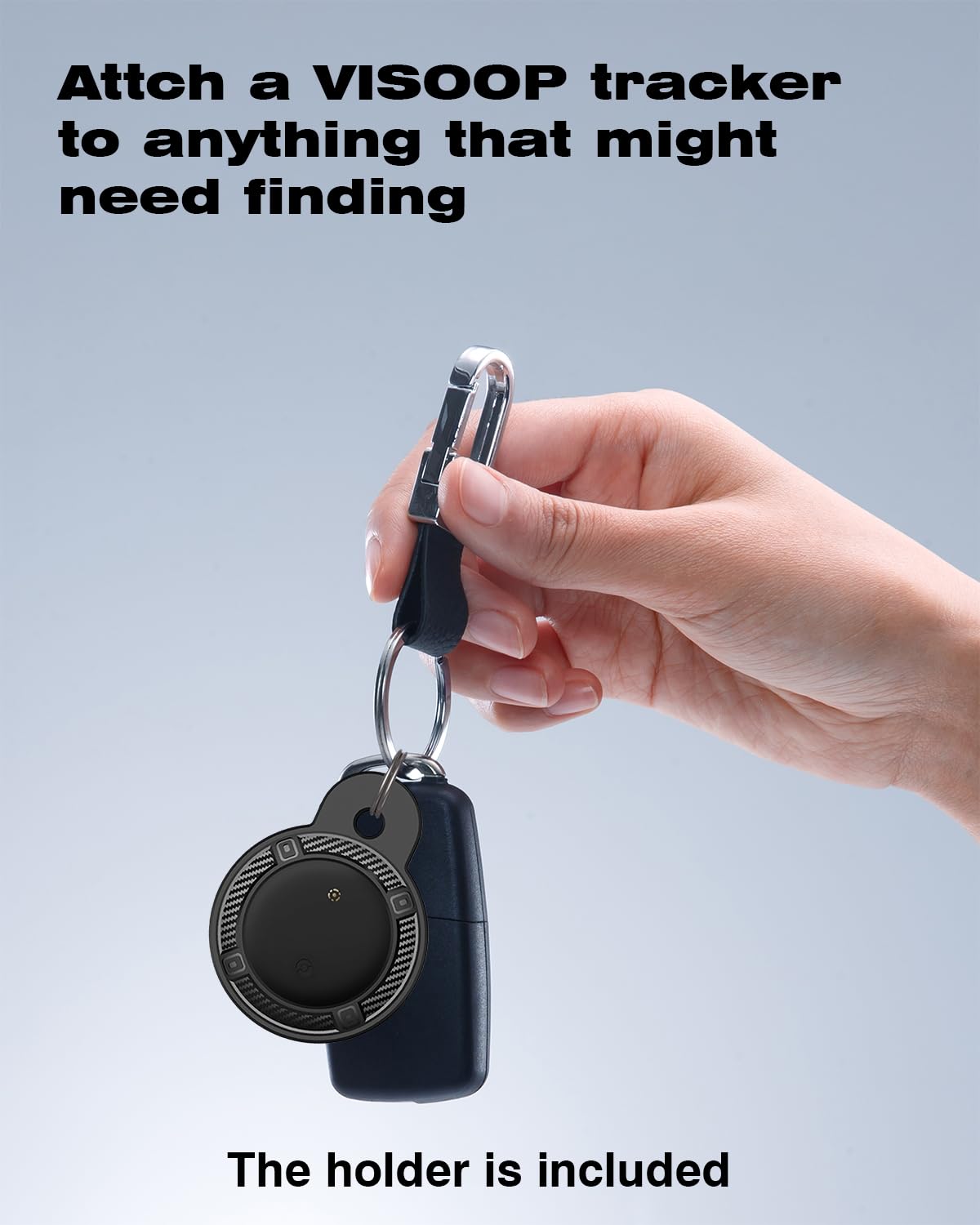 اكس كوبس جهاز تتبع ذكي بتقنية البلوتوث متوافق مع فايند ماي (اي او اس فقط) لتحديد موقع العناصر للحيوانات الاليفة/المفاتيح/الشنط/حقائب الامتعة، بطارية قابلة للاستبدال مقاومة للماء من قطعتين - اسود