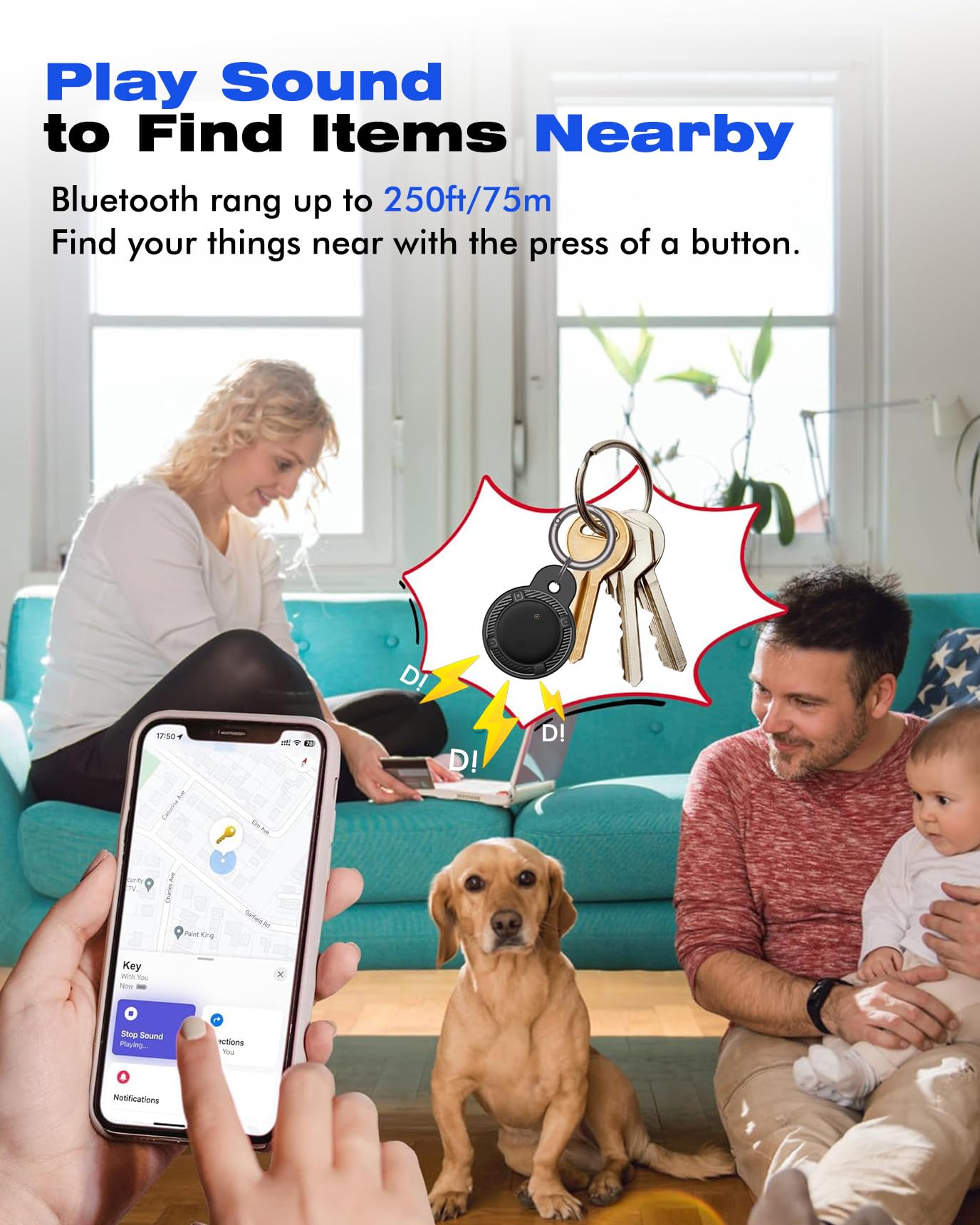 اكس كوبس جهاز تتبع ذكي بتقنية البلوتوث متوافق مع فايند ماي (اي او اس فقط) لتحديد موقع العناصر للحيوانات الاليفة/المفاتيح/الشنط/حقائب الامتعة، بطارية قابلة للاستبدال مقاومة للماء من قطعتين - اسود