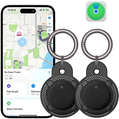 اكس كوبس جهاز تتبع ذكي بتقنية البلوتوث متوافق مع فايند ماي (اي او اس فقط) لتحديد موقع العناصر للحيوانات الاليفة/المفاتيح/الشنط/حقائب الامتعة، بطارية قابلة للاستبدال مقاومة للماء من قطعتين - اسود