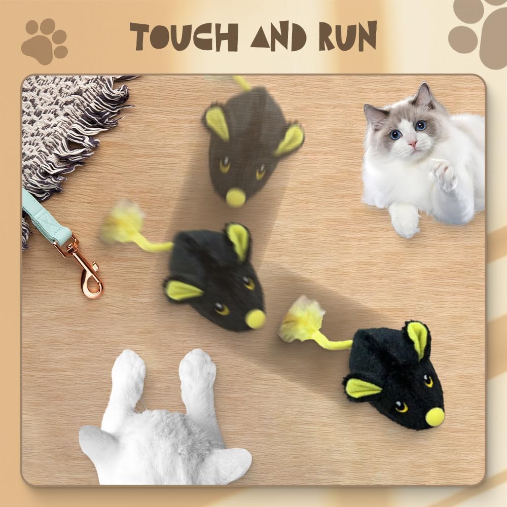 العاب تفاعلية للقطط من بيجثري، لعبة فأر للقطط بجهاز تحكم عن بعد مع ذيل ريش، لعبة فأر متدفقة محاكاة، لعبة قطط اوتوماتيكية للقطط الصغيرة والكلاب للتمرين الداخلي والخارجي، هدية لقطتك