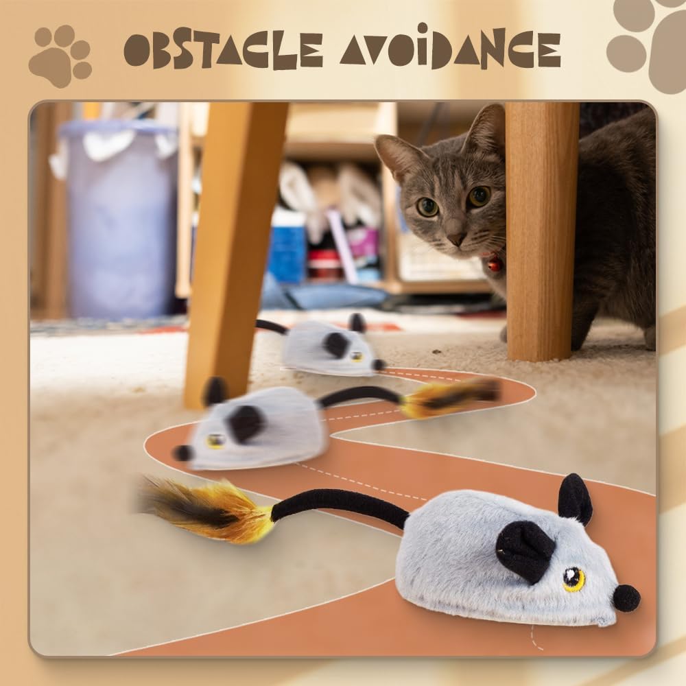 العاب تفاعلية للقطط من بيجثري، لعبة فأر للقطط بجهاز تحكم عن بعد مع ذيل ريش، لعبة فأر متدفقة محاكاة، لعبة قطط اوتوماتيكية للقطط الصغيرة والكلاب للتمرين الداخلي والخارجي، هدية لقطتك