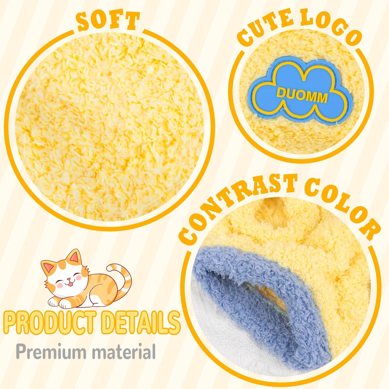 اليكدون سترة جامبر ناعمة ودافئة للقطط والكلاب من قطعة واحدة، سترة شتوية مريحة للحيوانات الاليفة الصغيرة (اصفر، مقاس L)