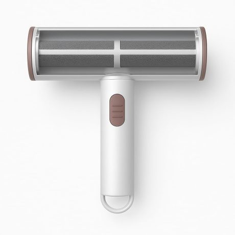 بكرة ازالة شعر الحيوانات الاليفة والوبر - تزيل شعر القطط والكلاب من داخل السيارة والاثاث والاريكة والسجاد والفراش - اداة ازالة فرو الحيوانات متعددة الاسطح لمالكي الحيوانات الاليفة (بني وابيض)