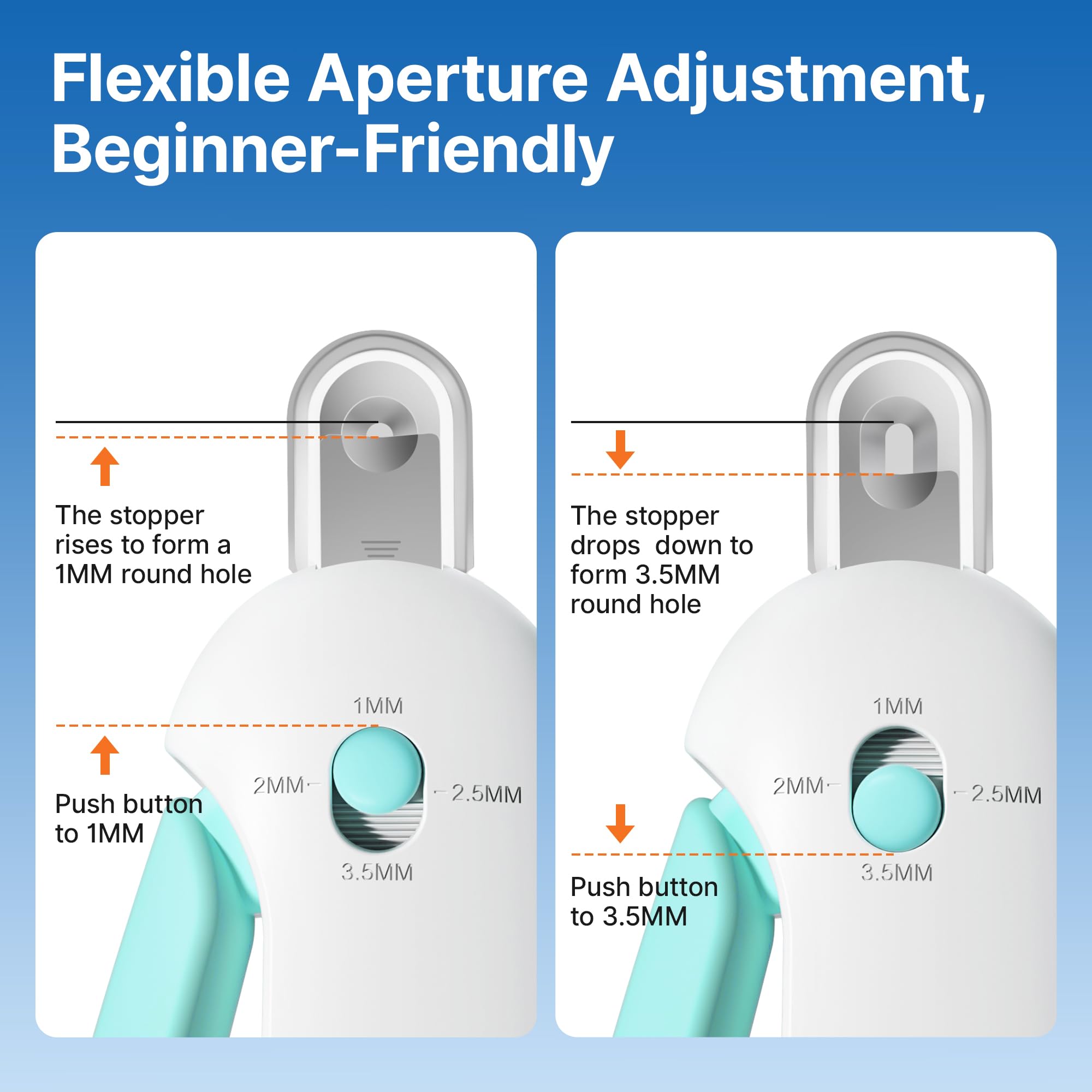 بوتاروما قصافة اظافر للقطط مع فتحة تشذيب بثلاثة مقاسات قابلة للتعديل ومبرد اظافر مخفي | اداة تشذيب اظافر امنة للقطط والقطط في الاماكن المغلقة | اداة قص مخلب مضادة للرذاذ للعناية الشخصية (ازرق)
