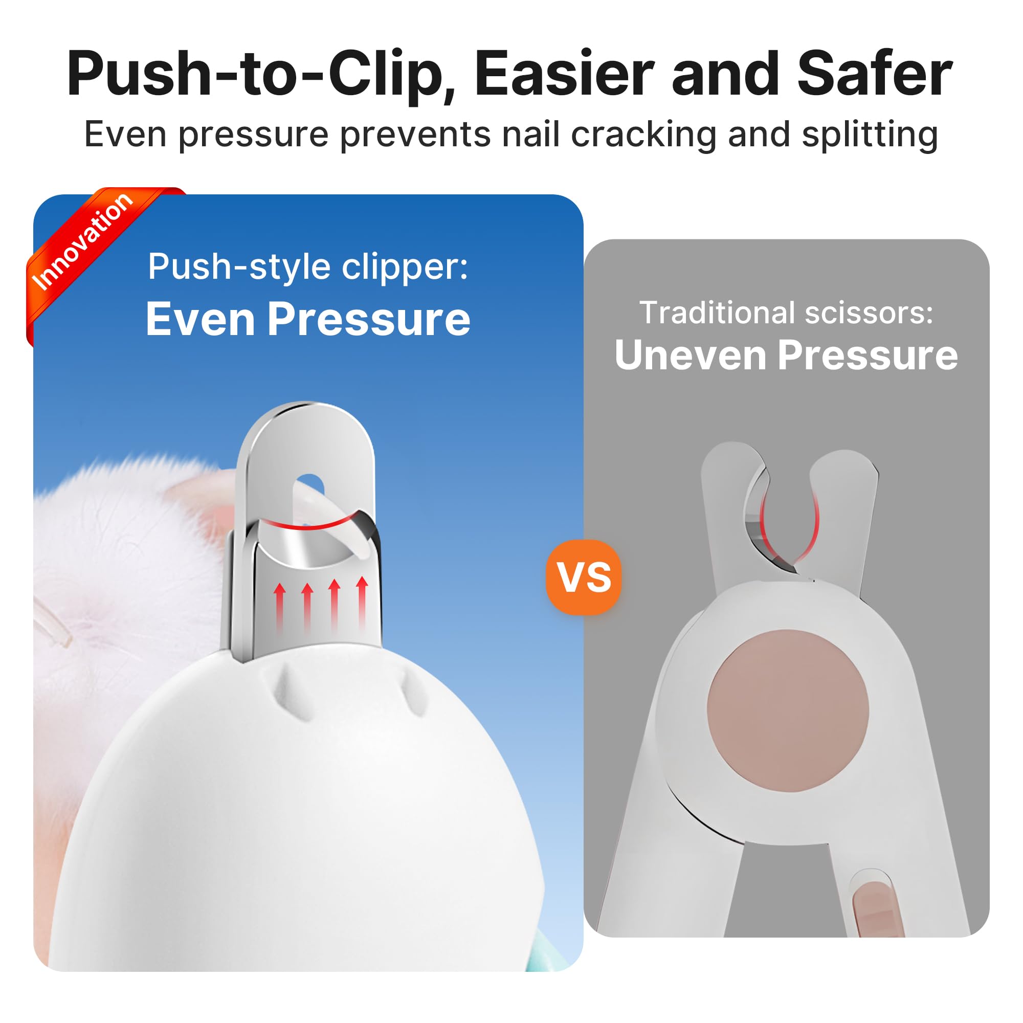 بوتاروما قصافة اظافر للقطط مع فتحة تشذيب بثلاثة مقاسات قابلة للتعديل ومبرد اظافر مخفي | اداة تشذيب اظافر امنة للقطط والقطط في الاماكن المغلقة | اداة قص مخلب مضادة للرذاذ للعناية الشخصية (ازرق)