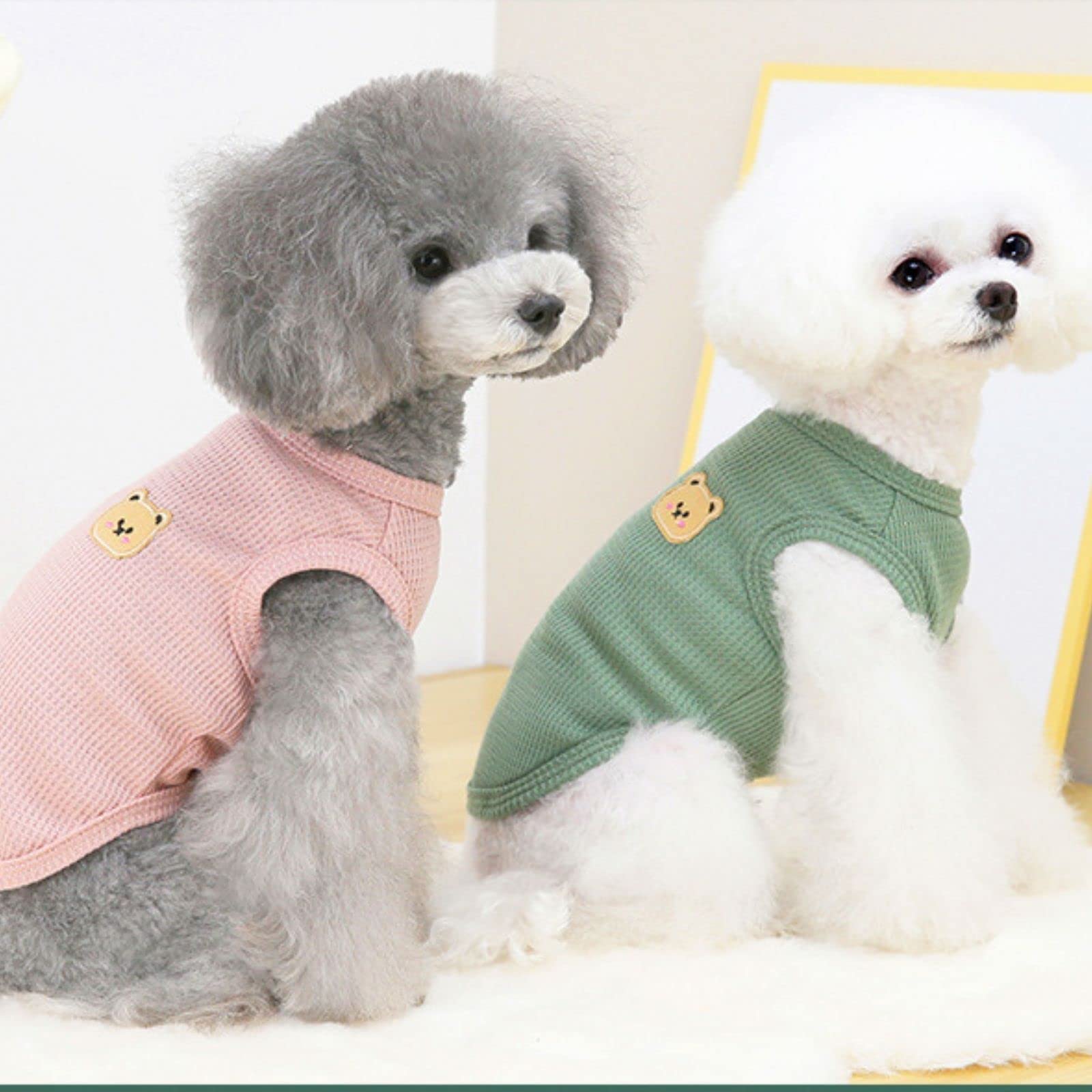 تي شيرت صيفي خفيف الوزن من القطن للحيوانات الأليفة من بيكوياي، تي شيرت ناعم وجيد التهوية وقابل للتمدد للقطط والكلاب، سترة بدون أكمام لملابس الكلاب المتوسطة والصغيرة