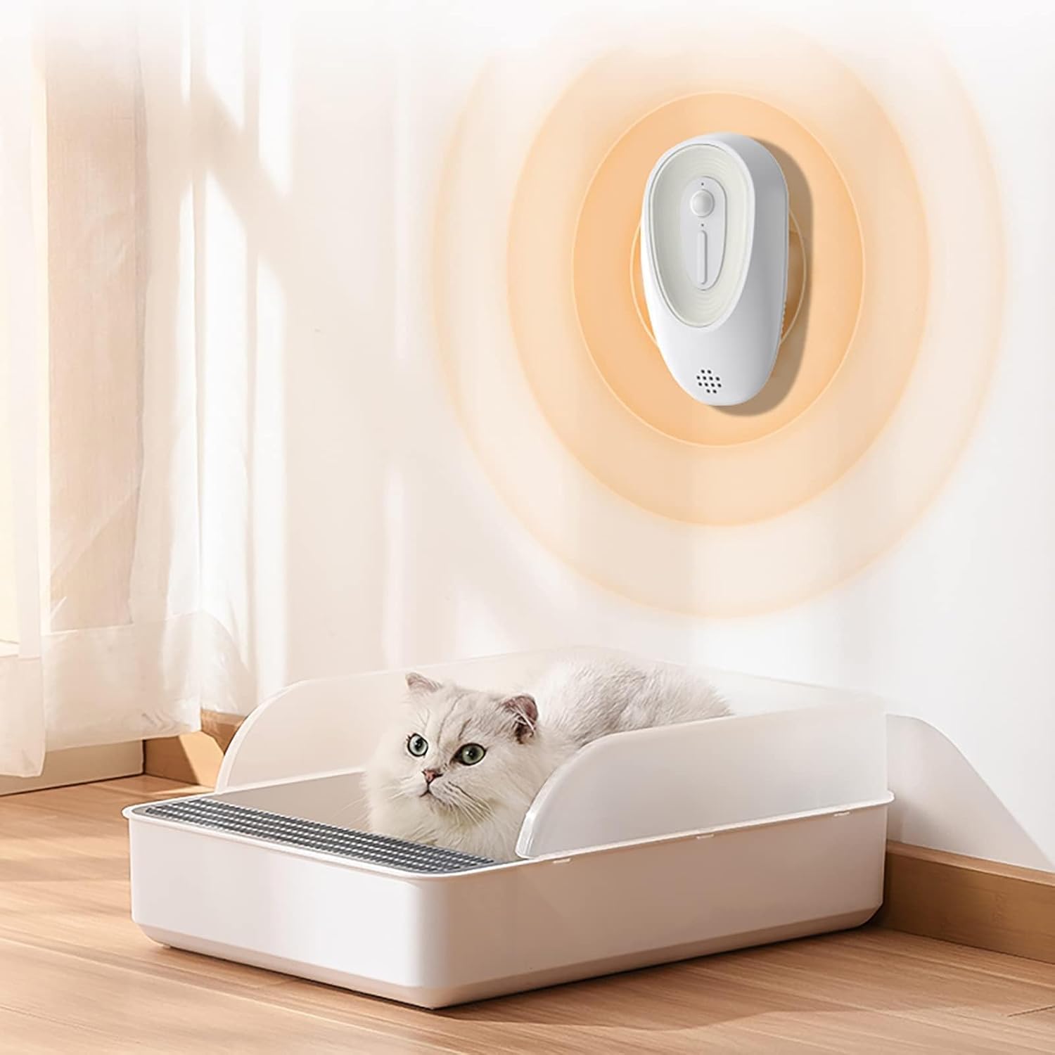 جهاز تنقية الهواء لفضلات القطط من جويز، جهاز ازالة الروائح العلاجية بخاصية الايقاف/الايقاف التلقائي، منظف هواء هادئ للمساحات الصغيرة