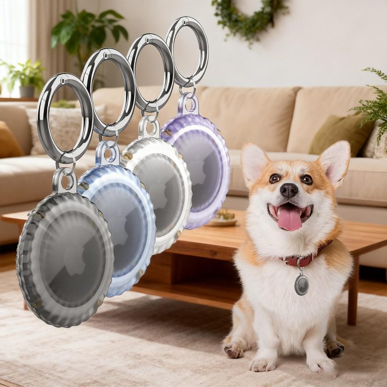 حامل حافظة حماية متوافق مع ايرتاج، ملحقات تعقب GPS للحيوانات الاليفة والكلاب والقطط وشنطة السيارة والمحفظة والمفاتيح والامتعة، غطاء بطاقة لجهاز التتبع المضاد للضياع