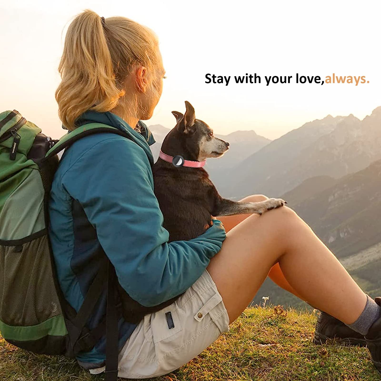 حامل طوق القطط اير تاج 2025 من بوكيلا، حامل طوق صغير متوافق مع جهاز تتبع ابل ايرتاغ جي بي اس، غطاء مقاوم للماء لاطواق القطط والكلاب والحيوانات الاليفة في حدود 3/8 انش (اسود وزهري)