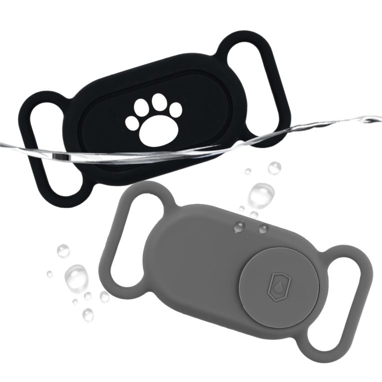 حامل طوق الكلاب سامسونج جالاكسي سمارت تاج 2، قطعتان من حافظة حماية مضادة للماء ومضادة للضياع لطوق الكلاب والقطط والحيوانات الاليفة من السيليكون لملحقات جهاز التتبع جالكسي سمارت تاج 2