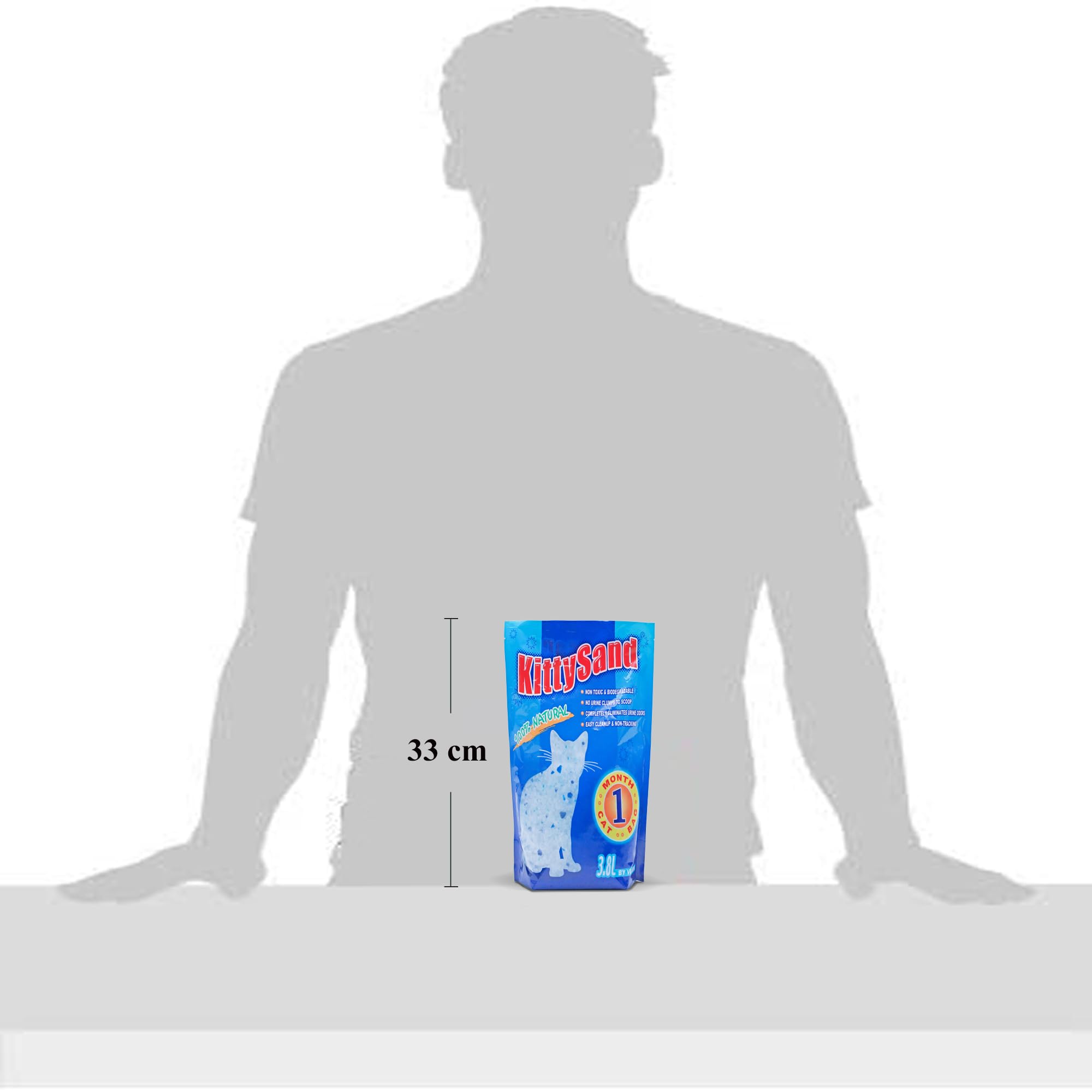 رمل فضلات القطط الكريستالي من كيتي ساند 3.8 لتر سادة - عبوة من قطعتين