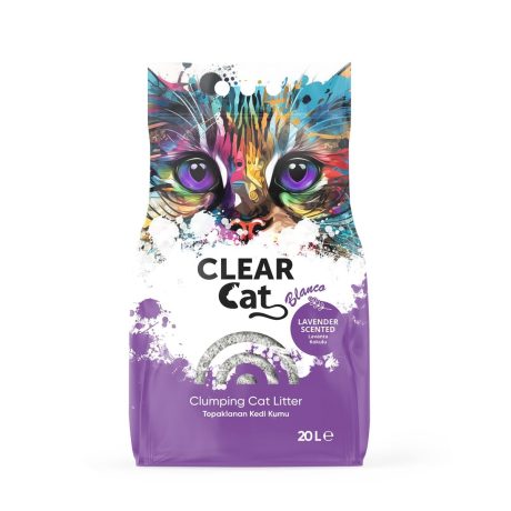 رمل فضلات القطط بلانكو برائحة اللافندر من كلير كات، 20 ل