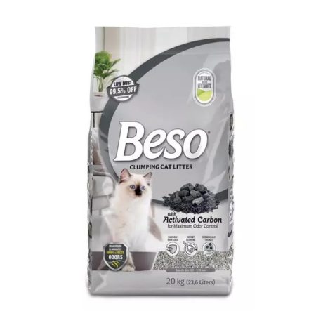 رمل فضلات القطط متكتل بالكربون النشط من بيسو، 20 كيلوجرام