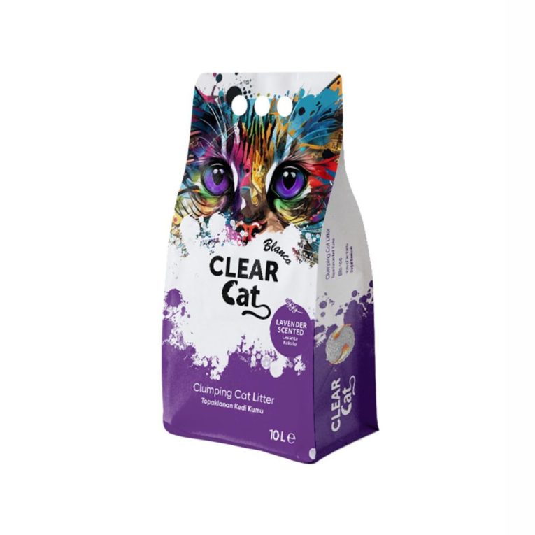 رمل فضلات متكتل للقطط برائحة اللافندر من كلير كات بلانكو، 10 ل