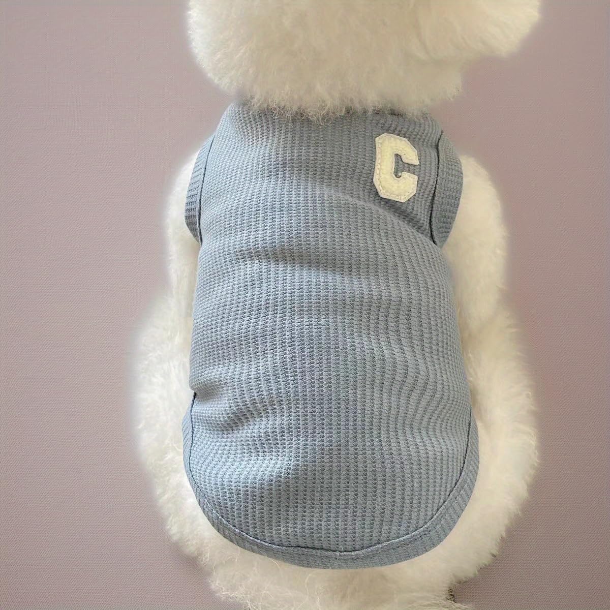 سترة قصيرة بتصميم وافل للحيوانات الاليفة الصغيرة، مناسبة للقطط والكلاب في الربيع والصيف، قطعة واحدة، لون بينك، مقاس L