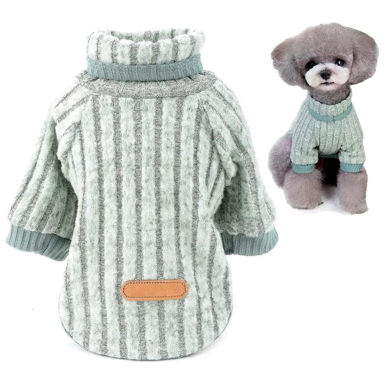 سويتر للكلاب من لياروميس، بلوفر دافئ ومريح بقبة مدورة، ملابس شتوية سميكة للحيوانات الاليفة، ناعمة ومريحة، بيجامة مثالية للكلاب الصغيرة والاولاد والبنات، مثالية للطقس البارد (اخضر، S)