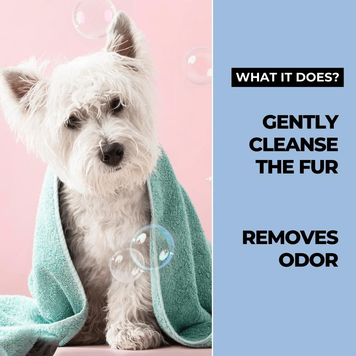 شامبو جاف للحيوانات الأليفة لتنظيف الفرو بسرعة وبدون ماء رغوة منظفة بدون شطف للكلاب والقطط من موبابي، 150 ملليلتر