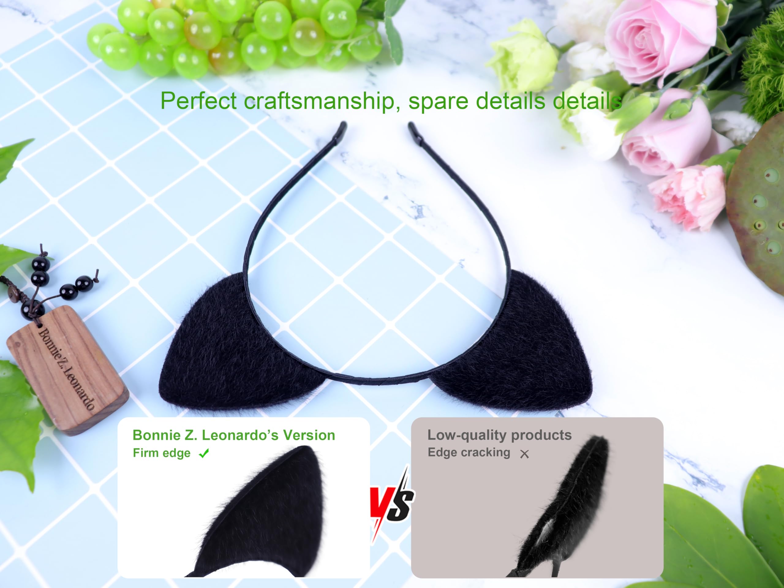 شريط راس على شكل اذني قطة من بوني زد ليوناردو، عصابة راس على شكل اذني قطة