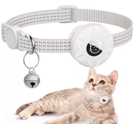 طوق قطط متو إيرتاج مزود بخاصية الانعكاس وحامل إيرتاج مدمج مع جرس قابل للفك لسلامة القطط وخفيف الوزن مناسب للقطط الصغيرة والجراء من الجنسين من جينيريك