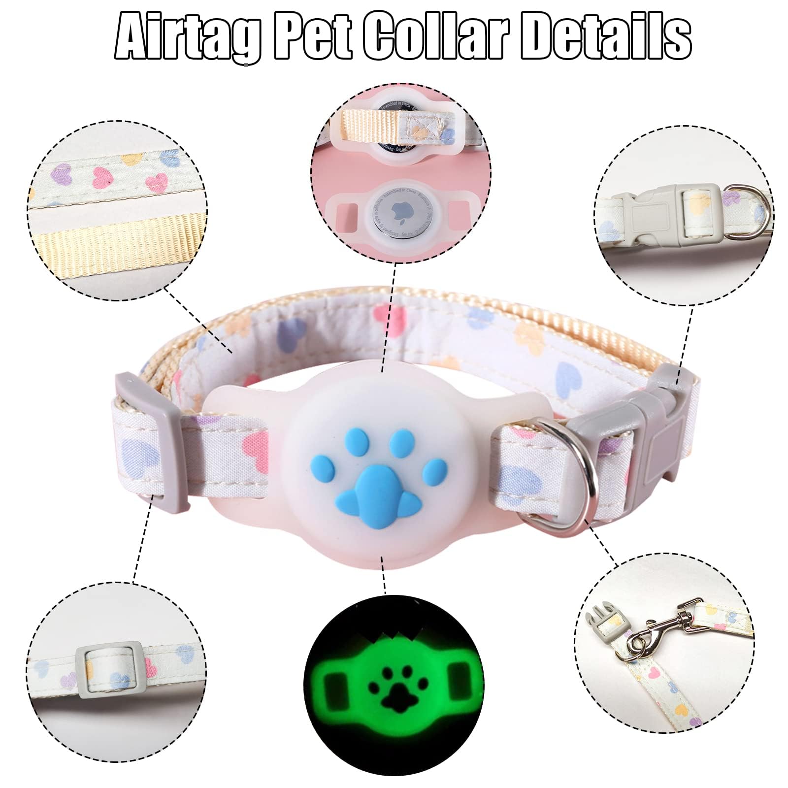 طوق للقطط قابل للتعديل مع حامل ايرتاج وابزيم قابل للفصل بتصميم جرس خفيف الوزن، أزرق