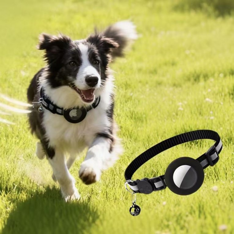 طوق للقطط لجهاز ايرتاج، امان قابل للانفصال، عاكس ليلا، تتبع الحيوانات الاليفة خفيف الوزن، تصميم مقاوم للهروب