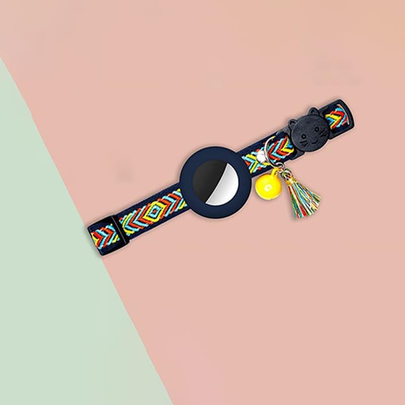 طوق للقطط من اكس سبرينج لجهاز ايرتاج امن ومريح وقابل للتعديل مع حامل ابل ايرتاج، ناعم ومتين، مثالي للمشي ليلا ونهارا، للقطط للاولاد والبنات