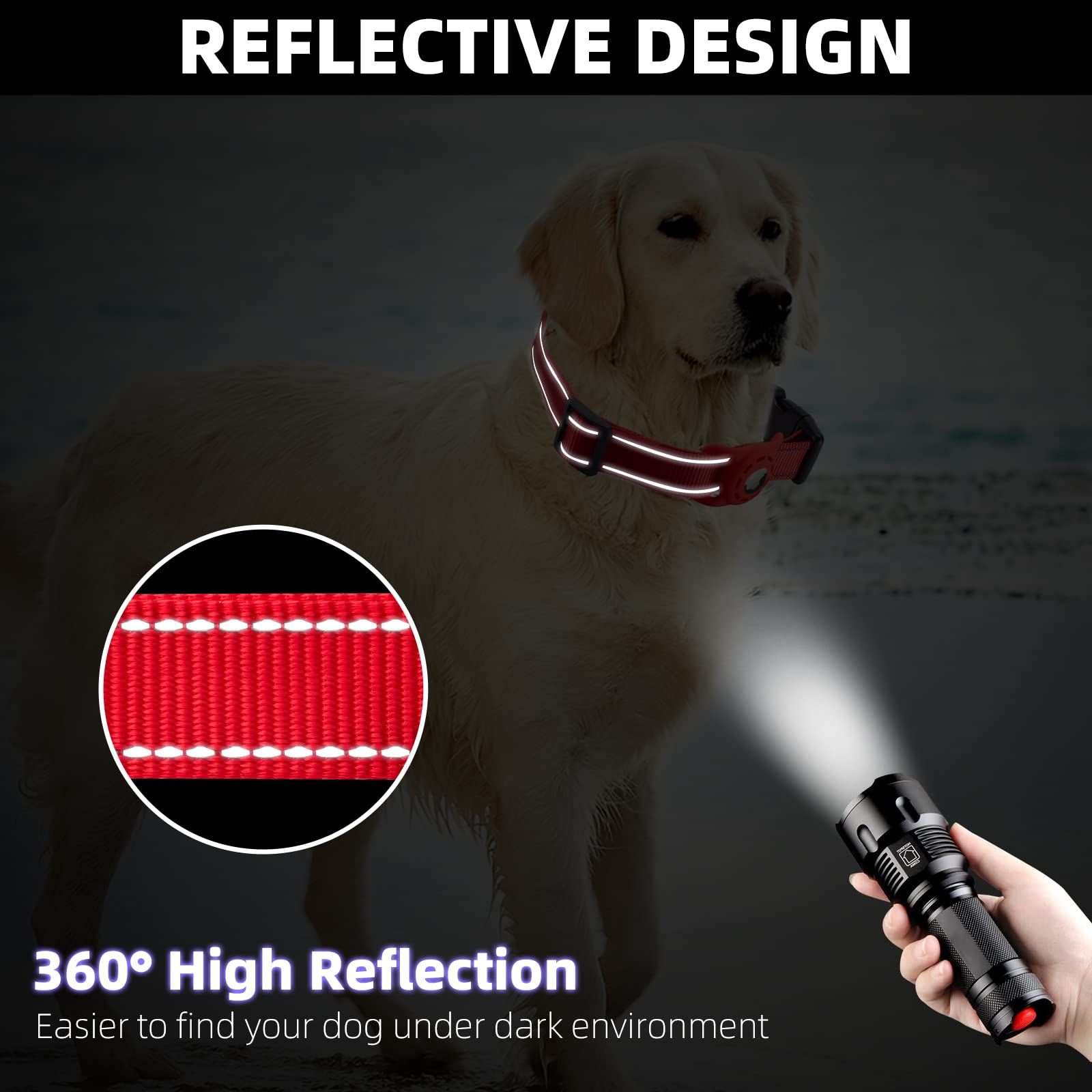 طوق نايلون مع حامل سيليكون متوافق مع ابل إيرتاج ومناسب للكلاب الصغيرة والقطط من كونتي، برتقالي، XS مقاس الرقبة 20-30سم