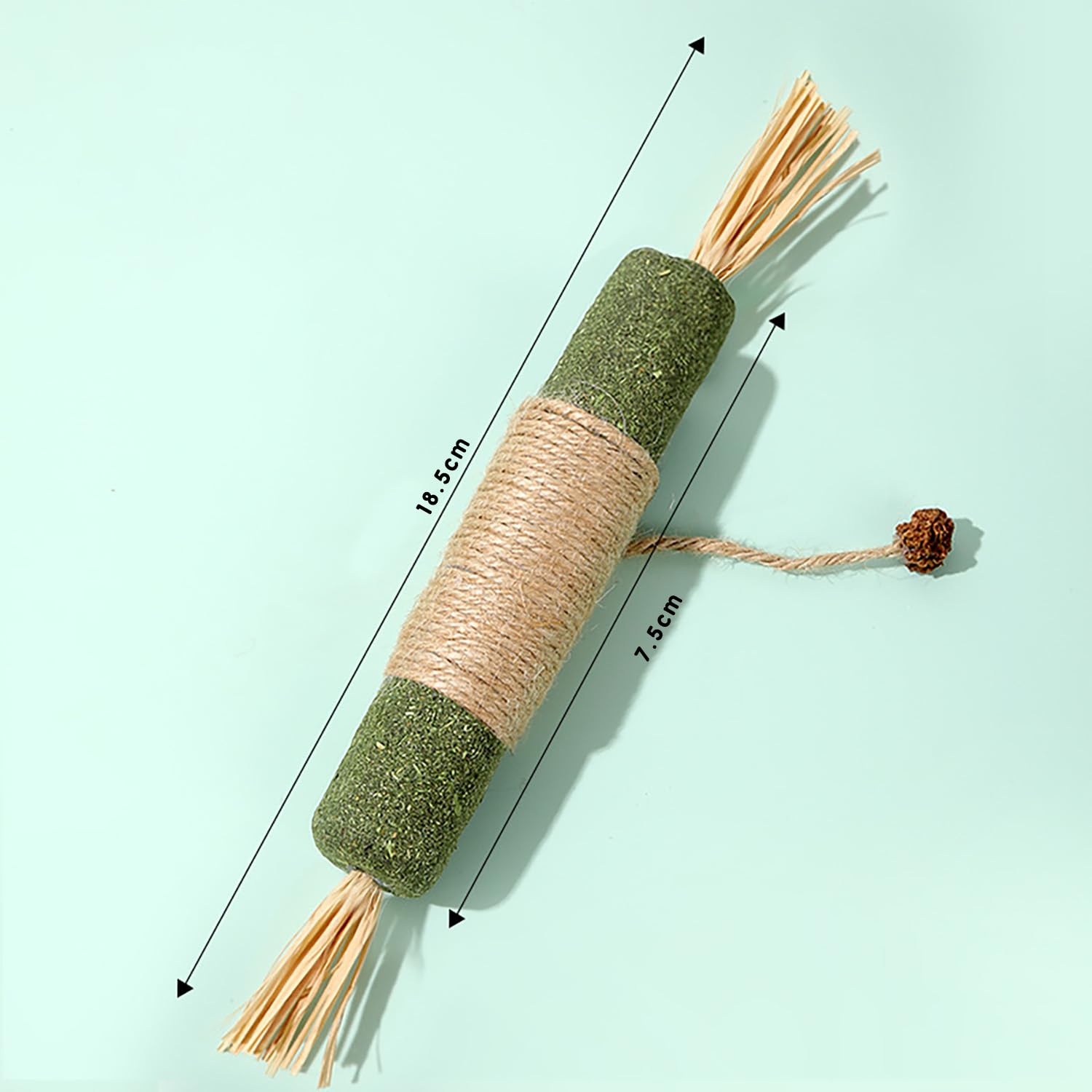 عصا مضغ للشعر الطبيعي، لعبة مضغ للقطط وتنظيف الاسنان، لعبة تفاعلية للحيوانات الاليفة، لعبة مضغ للقطط صالحة للاكل