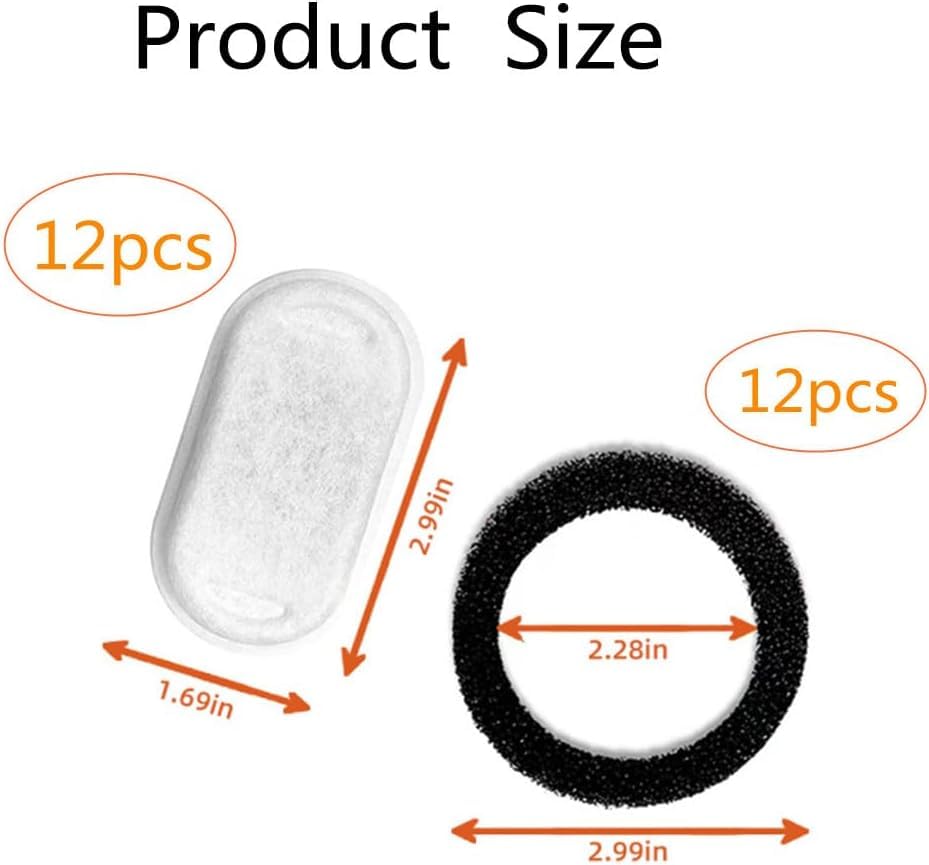 فلتر نافورة مياه للقطط من 24 قطعة، فلتر بديل لنافورة القطط، فلاتر نافورة الحيوانات الاليفة، تقنية الكربون النشط، عبوة قيمة، لمالكي القطط، المنازل متعددة الحيوانات الاليفة