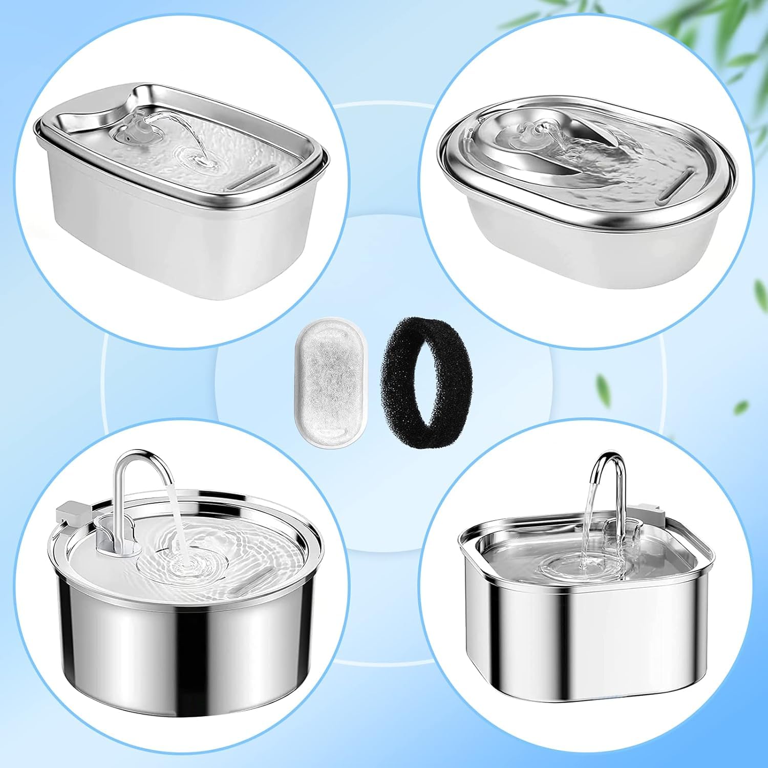 فلتر نافورة مياه للقطط من 24 قطعة، فلتر بديل لنافورة القطط، فلاتر نافورة الحيوانات الاليفة، تقنية الكربون النشط، عبوة قيمة، لمالكي القطط، المنازل متعددة الحيوانات الاليفة