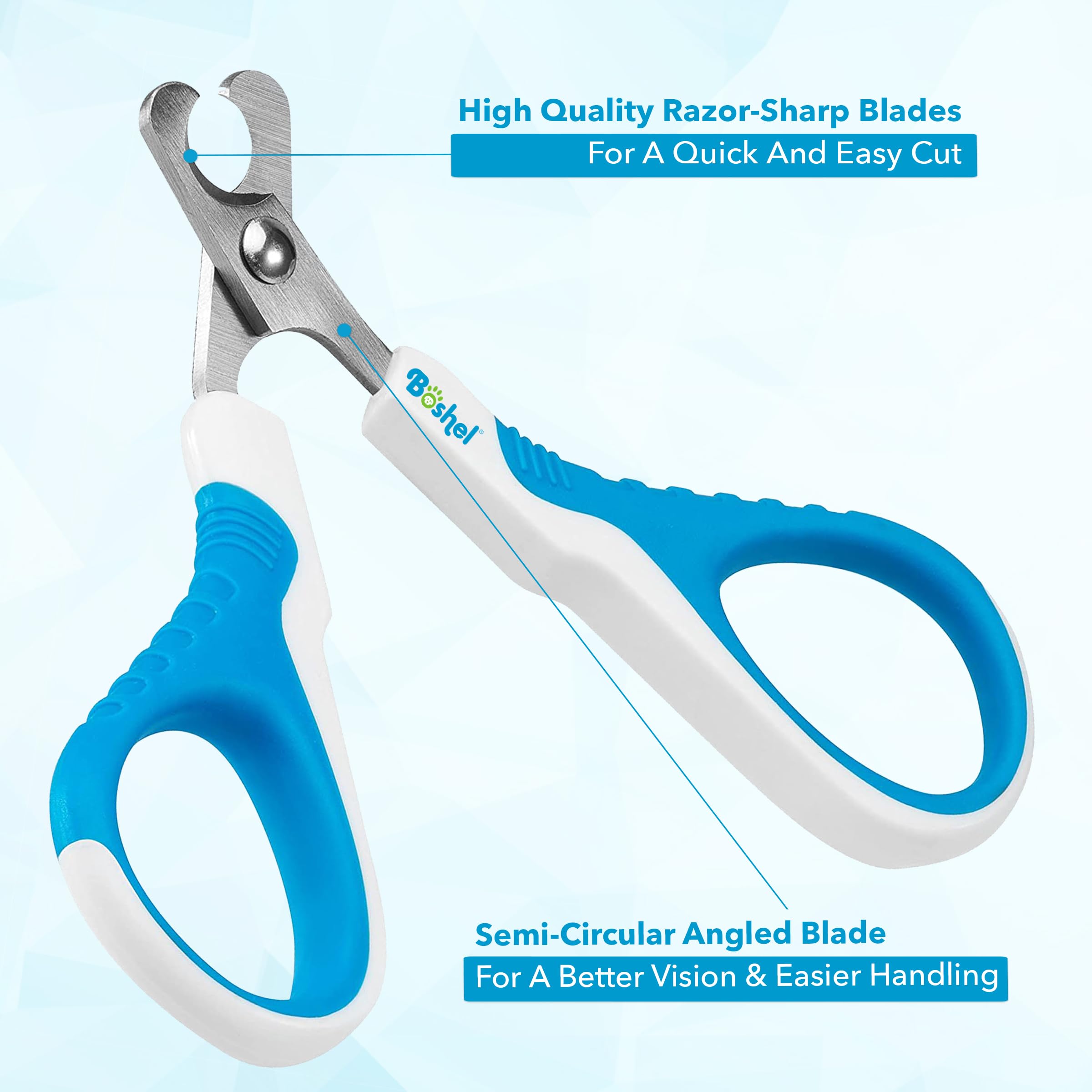 قصافة اظافر القطط من بوشيل - اداة تقليم اظافر القطط الاحترافية، شفرة حادة بزاوية امنة للحيوانات الاليفة - مقبض غير قابل للانزلاق - مقص اظافر للقطط والكلاب الصغيرة