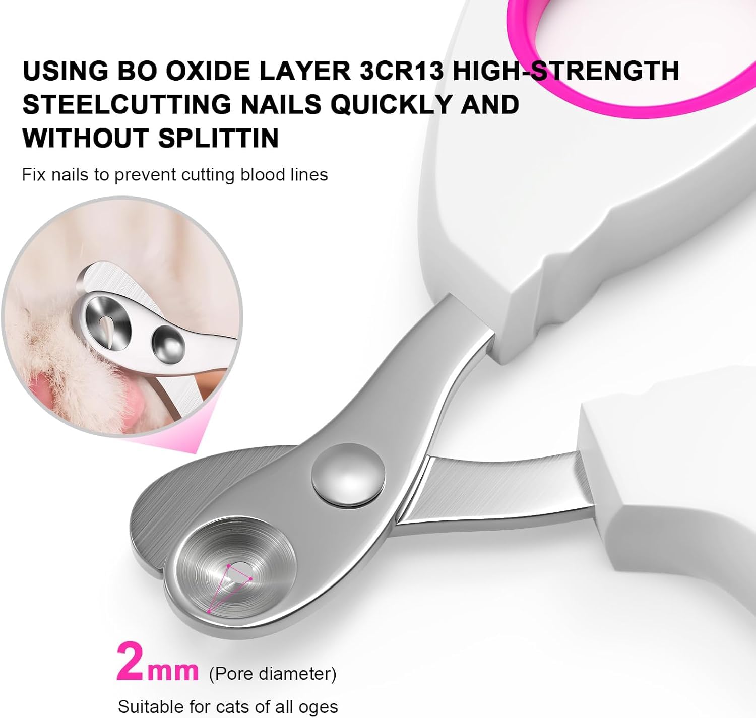 قصافة اظافر القطط مناسبة للحيوانات الصغيرة مثل القطط والطيور والهامستر والارانب والقنافذ والقوارض والشنشيلة والخنازير الغينية وغيرها (ازرق-ابيض)