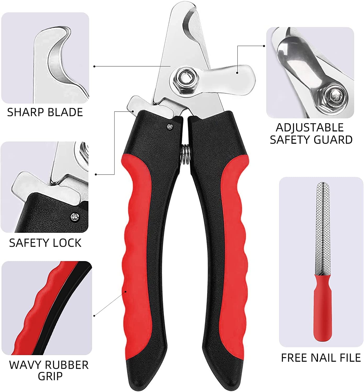 قصافة اظافر كلاب من مومو بير لتقليم اظافر الحيوانات الاليفة مع واقي حماية لتجنب قص اظافر القدم للكلاب والقطط الصغيرة والمتوسطة والكبيرة الحجم