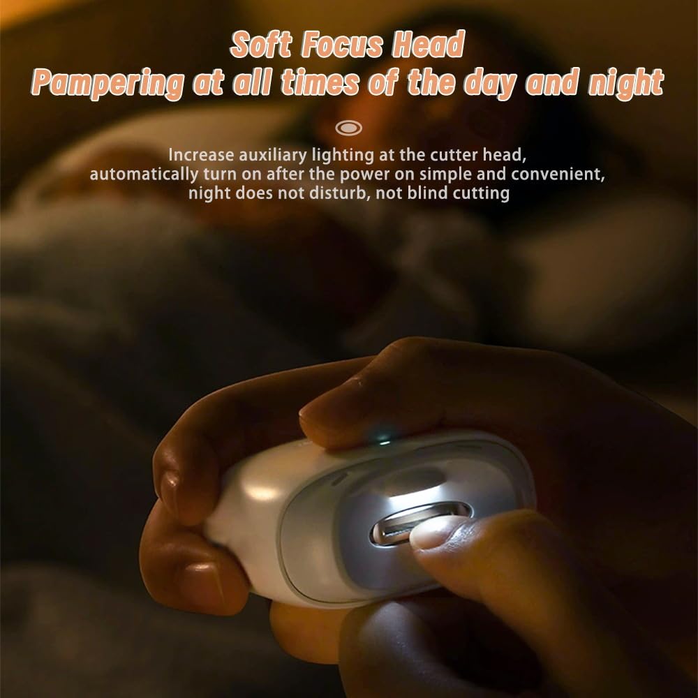 قصافة اظافر كهربائية للاطفال 2 في 1 من كيكوسبرك، ماكينة تشذيب اظافر امنة اوتوماتيكية مع تخزين قصاصات الاظافر للاطفال وكبار السن والكبار، اداة قص اظافر هادئة مع ضوء LED، بطارية طويلة قابلة لاعادة الشحن