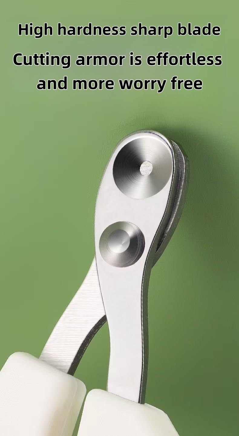 قصافة اظافر للقطط بتصميم فتحة مزدوجة - اداة للحيوانات الاليفة من الستانلس ستيل للقطط والكلاب الصغيرة، امنة وسهلة التشذيب، تمنع القطع الزائد، مقبض مريح للامساك، ازرق وابيض